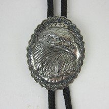 Vintage Bolo Tie Silver tone Eagle Slide Cowboy Western Accessory - £13.29 GBP