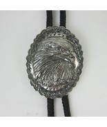 Vintage Bolo Tie Silver tone Eagle Slide Cowboy Western Accessory - £13.31 GBP
