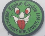 Vintage 1977 Pacific Peaks Girl Scouts Kookie Cookie Embroidered Patch 3&quot; D - £16.40 GBP