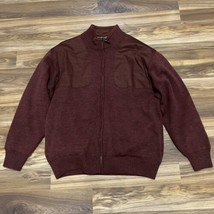 Orvis Men’s Wool Full Zipper Heavy Shooting Sweater Burgundy XL Fully Lined - £25.82 GBP