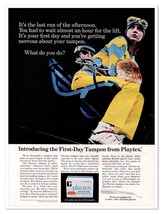 Playtex First-Day Tampons Period Care Skiing Vintage 1968 Full-Page Maga... - $9.70