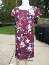 Nwt Adrianna Papell Burgendy Floral Print Dress 12 - $39.99