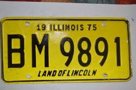 Illinois  1975  License Plate  BM 9891 - $109.74 MXN