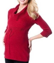 Maternity Sweater Red Oh Baby by Motherhood Long Sleeve Tunic $58-size L - £22.10 GBP