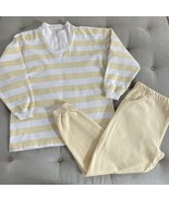 Vintage 90s Mervyns Sweatshirt Sweatpants Yellow Stripe M L XL - $23.04