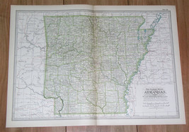 1897 Antique Dated Map Of Arkansas / Little Rock - £16.87 GBP