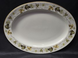Vintage ROYAL DOULTON 13.25&quot; Oval Serving Platter LARCHMONT Pattern - En... - $393.30 MXN