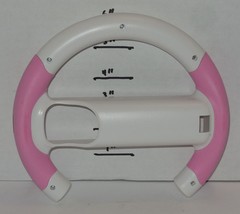 Nintendo Wii Steering Wheel Hard Plastic Pink White - $9.85