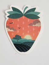 Strawberry with Field Scene Coloring Sticker Decal Multicolor Embellishm... - $2.59