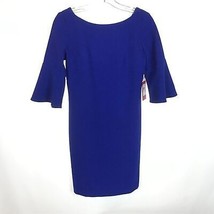 NWT Womens Size 2 Nordstrom Vince Camuto Blue V-Back Bell Sleeve Sheath Dress - £31.47 GBP