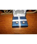  Avn 14k Akoya Pearl Sapphire Earrings Pierced - $380.00