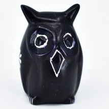 Hand Carved Kisii Soapstone Mini Miniature Purple Owl Figurine Made in Kenya - £11.10 GBP