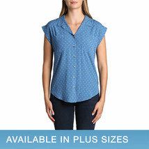 Jachs Girlfriend Ladies&#39; Size X-Large Short Sleeve Blouse, Blue - £13.29 GBP