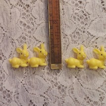 Miniature Plastic Bunny Rabbits Yellow Made in Hong Kong Easter Craft Supply - £8.17 GBP