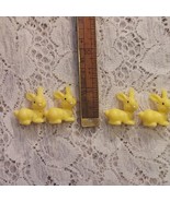 Miniature Plastic Bunny Rabbits Yellow Made in Hong Kong Easter Craft Su... - £8.30 GBP