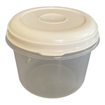 Vintage Rubbermaid Servin&#39; Saver #8 Round 6 Cups Container 0022 Almond Beige Lid - £12.81 GBP