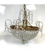 Brass Glass Crystal Chandelier Hanging Basket Ceiling Lighting Fixture 9... - $3,056.94 MXN