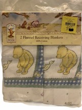 Vtg Classic Pooh Winnie the Pooh Bear 2ct  Flannel Blankets 100% Cotton NEW - £39.10 GBP