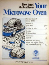 Hotpoint Microwave Use and Care Manual for Model RE964 / 1984 - £4.47 GBP