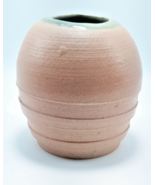 Handmade Pottery Vase Signed Angie, Height 3-1/2&quot; by 3-1/2&quot; Diameter. - $14.01 CAD