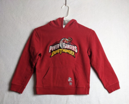 Disney Power Rangers Boys Hoodie Dino Thunder Size M Cotton Red - £20.10 GBP