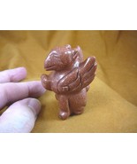 (Y-GRI-707) Orange GRIFFIN gryphon gemstone carving figurine statue Eagl... - $24.05 CAD