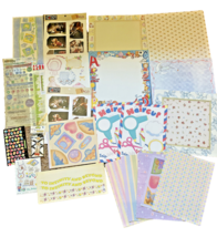 Lot of Scrapbooking 12x12 Paper, 8.5x11 Paper &amp; Stickers Baby Showers, Births - £14.07 GBP