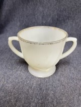Vintage Fire King white swirl with gold edge Open sugar bowl - $3.96