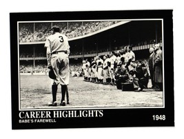 1992 Megacards Babe Ruth #97 Babe&#39;s Farewell New York Yankees - £1.11 GBP