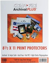 Clear File Archival Photo Print Protectors 8.5&quot; X 11&quot; 100 Pack #040100B Film - £18.06 GBP