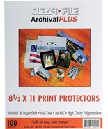Clear File Archival Photo Print Protectors 8.5&quot; X 11&quot; 100 Pack #040100B ... - £18.25 GBP