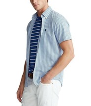 Polo Ralph Lauren Men&#39;s Classic-Fit Untucked Seersucker Shirt Blue/White... - £39.29 GBP