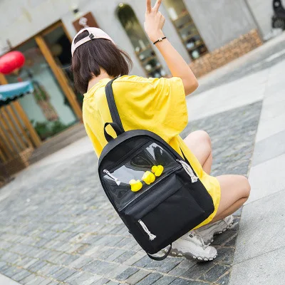 2019 New Transparent Small Yellow Duck Backpack Korean Version Harajuku Girl Hig - $108.39