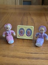 Lot Rare Vtg Playskool Dollhouse Baby Twin Babies Figures Picture Nursery Frame - £19.91 GBP