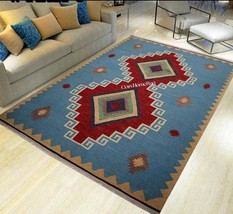 Navajo Style flat weave Kilim Pattern design Wool dhurriy Bohemian style Afghani - $199.69+