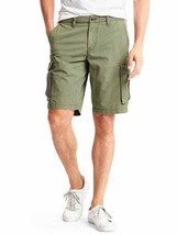 GAP Men Shorts Olive Green 11&quot; Inseam Cotton Khakis Twill Pocket Cargo Shorts 29 - £23.67 GBP