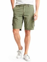 GAP Men Shorts Olive Green 11&quot; Inseam Cotton Khakis Twill Pocket Cargo S... - £23.29 GBP