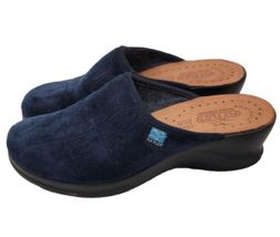 Fly Flot Clog Wedge Sandals 38 Slip On Mules Blue US Size 7 - 7 .5 - £23.32 GBP