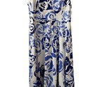 Talbots Petites Fit and Flare Dress Womens Size 12P Blue White Sleeveles... - £17.10 GBP