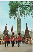 Postcard Ottawa Canada Guards Leaving Parliament Hill Giant Card 5 1/2&quot; x 8 3/4&quot; - $3.58