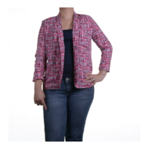 Elementz Womens Long Sleeve Blazer, Small, Pink/Black/White - $58.41