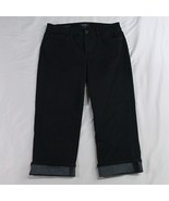 NYDJ 6 Lift Tuck Marilyn Straight Cropped Black Stretch Denim Womens Jeans - $14.99