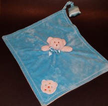 Blankets &amp; Beyond Teddy Bear Lovey Rattle Squeaker Blue Security Blanket... - $24.70