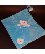 Blankets &amp; Beyond Teddy Bear Lovey Rattle Squeaker Blue Security Blanket... - $24.70