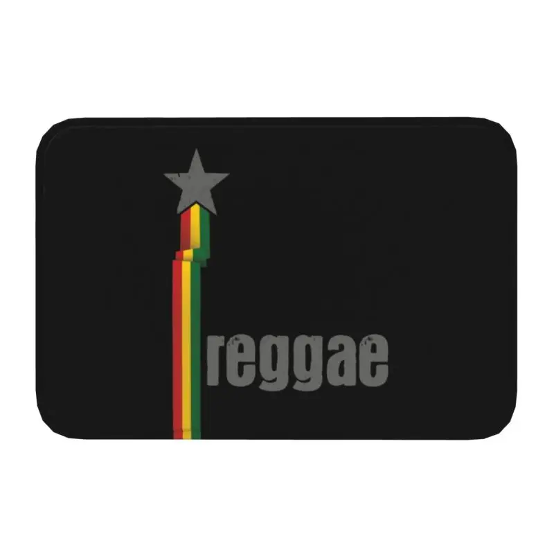 Rasta Colors Reggae With Star Door Floor Mats Anti-Slip Indoor Jamaican Pride Do - $15.99