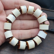 Antique Old Dzi Yemeni Banded Agate Beads Bracelet AGT-1 - £151.67 GBP