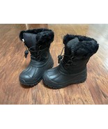 new TODDLER SNOW BOOTS sz 11K (28) girls boys black warm Winter Shoes - $44.82 CAD