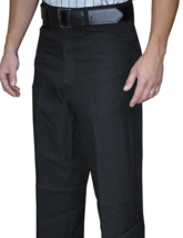 SMITTY | BKS-275 | Black Polyester Flat Front Official&#39;s Pants with BELT... - £51.95 GBP