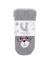 Dog in Glasses 60053D Non-Slip Ultra-soft Slipper Socks Coffee Cup Grippers Grey - £19.78 GBP