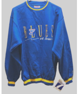 St. Louis Blues NHL Vintage 90s Blue Fleece Sewn Sweatshirt Logo 7 M Tag... - £62.57 GBP